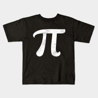 Pi Day Retro Symbol (White) Kids T-Shirt